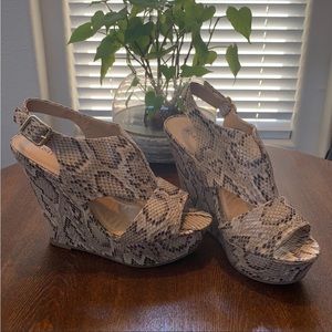 JustFab Snake Print Wedge S-10
